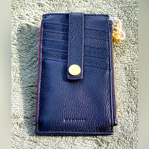 New Hammitt Black Leather 219 West Card Wallet Burnished Gold HW - Picture 3 of 5